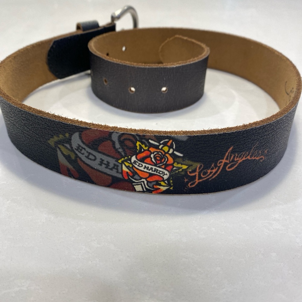 Ed Hardy Black Leather Belt